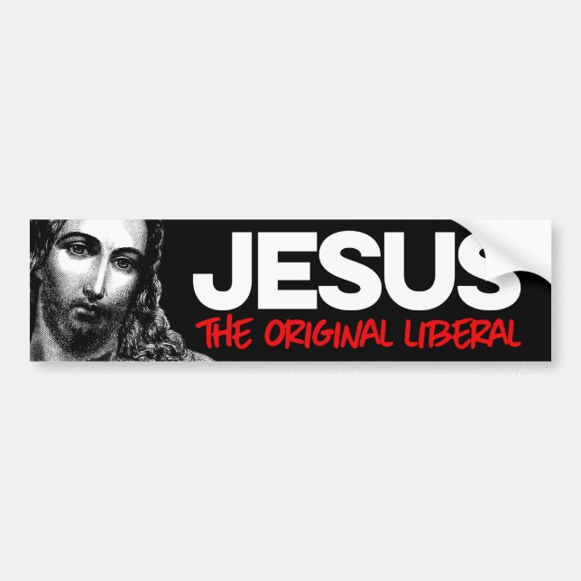 Jesus Original Liberal Bildekal (Framsidan)