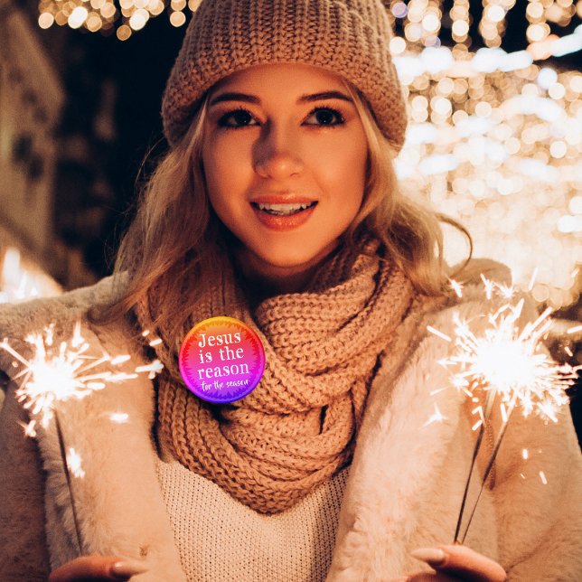 Jesus Orsak till säsongen Gradient-julklapp Knapp (Skapare uppladdad)