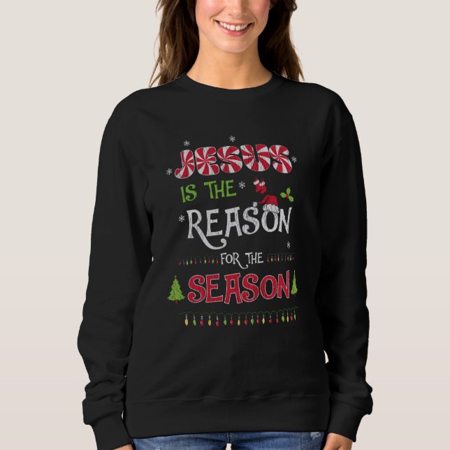 Jesus Orsaken till säsongens kristna jul T Shirt (Framsida)