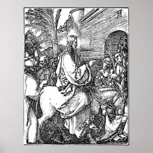 Jesus på åsnapalmsöndagetsningen poster