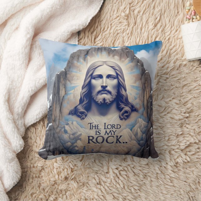 Jesus på berget: Herren är min klippa Kudde (Filt)