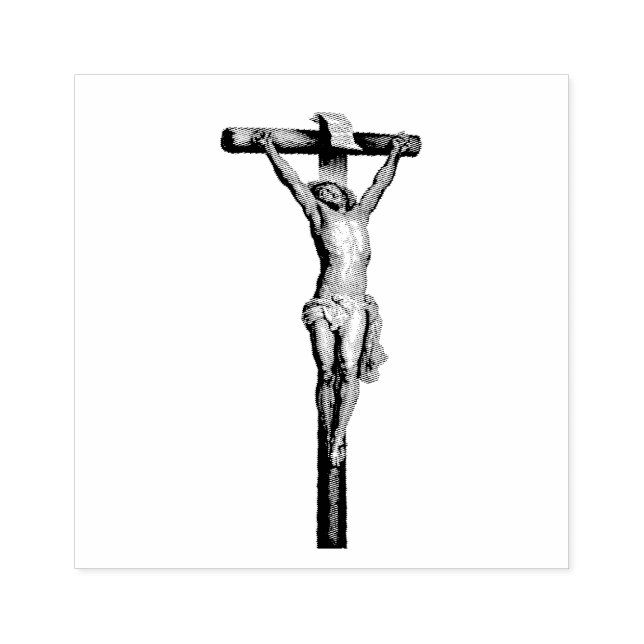 Jesus på den Kor Crucifix Religiösan katolik Stämpel (Tryck)