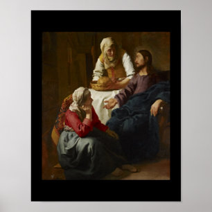 Jesus på det Mary och Marthas hemmet Poster