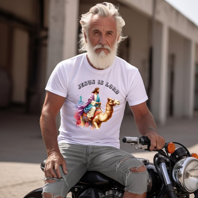 Jesus på en kamel i färgstarka öknar t shirt (Skapare uppladdad)
