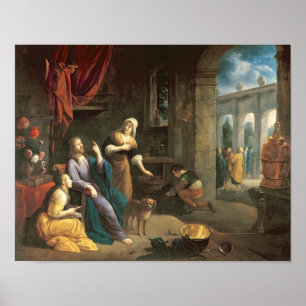 Jesus på hemmet av Martha och Mary Poster