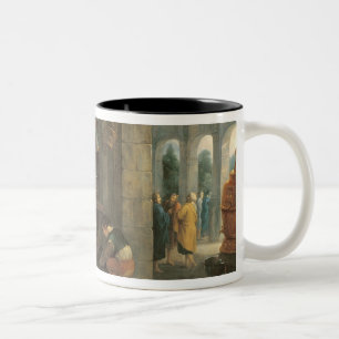 Jesus på hemmet av Martha och Mary Två-Tonad Mugg