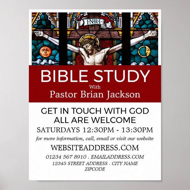 Jesus på Kor, Christian Bible Class Advert Poster (Framsidan)