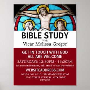 Jesus på Kor, Christian Bible Class Advert Poster