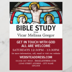 Jesus på Kor, Christian Bible Class Advert Reklamblad