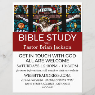 Jesus på Kor, Christian Bible Class Advert Reklamblad