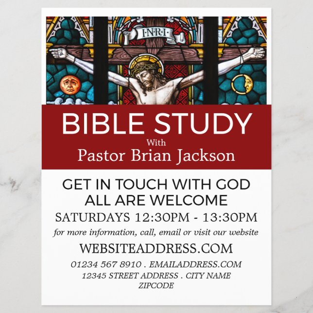 Jesus på Kor, Christian Bible Class Advert Reklamblad (Framsidan)