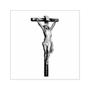 Jesus på Kor Crucifixens Religiösa katolik Stämpel