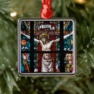 Jesus på Kor, Crucifixion Julgransprydnad Metall