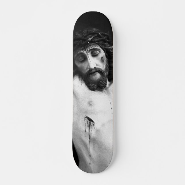 Jesus på kor mini skateboard bräda 18,5 cm (Framsida)