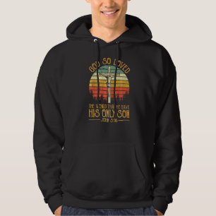 Jesus på Kor Scripture John 316 Christian Hoodie