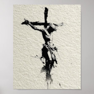 Jesus på korset illustration poster