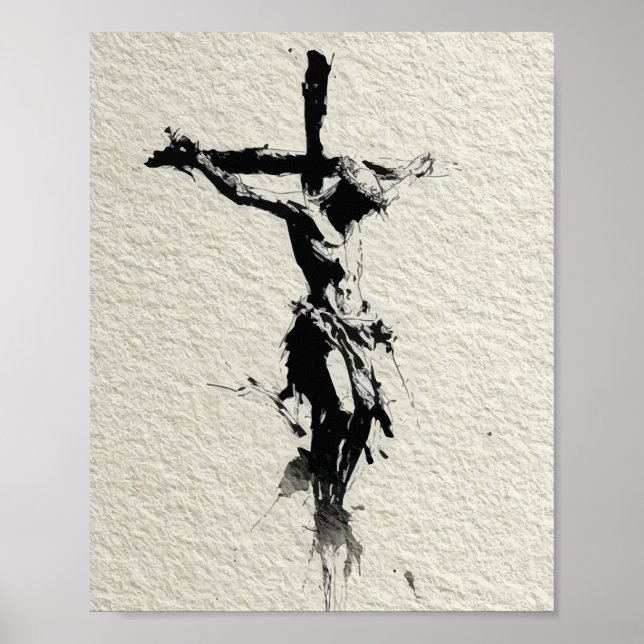 Jesus på korset illustration poster (Framsidan)