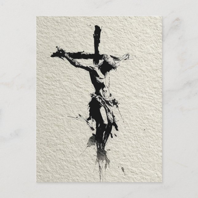 Jesus på korset illustration vykort (Framsida)