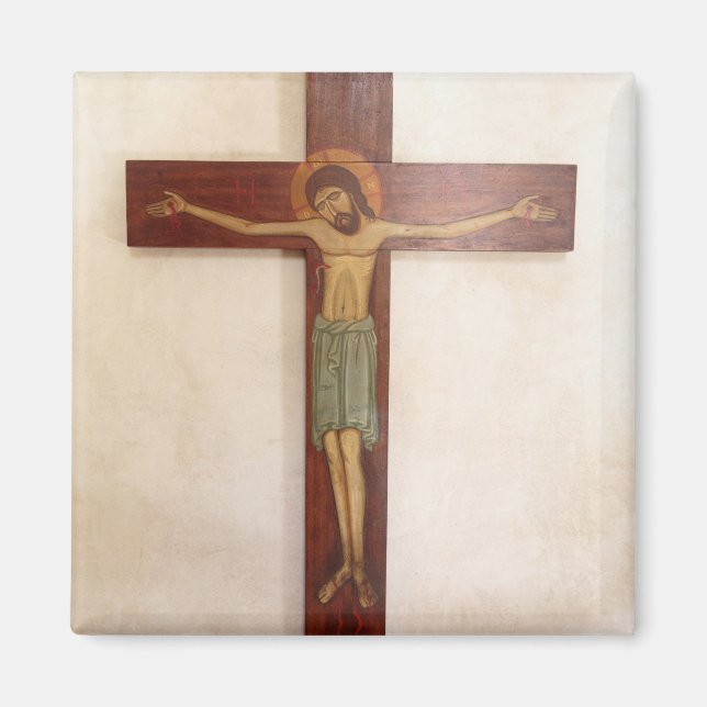 Jesus på korset konst magnet (Framsidan)