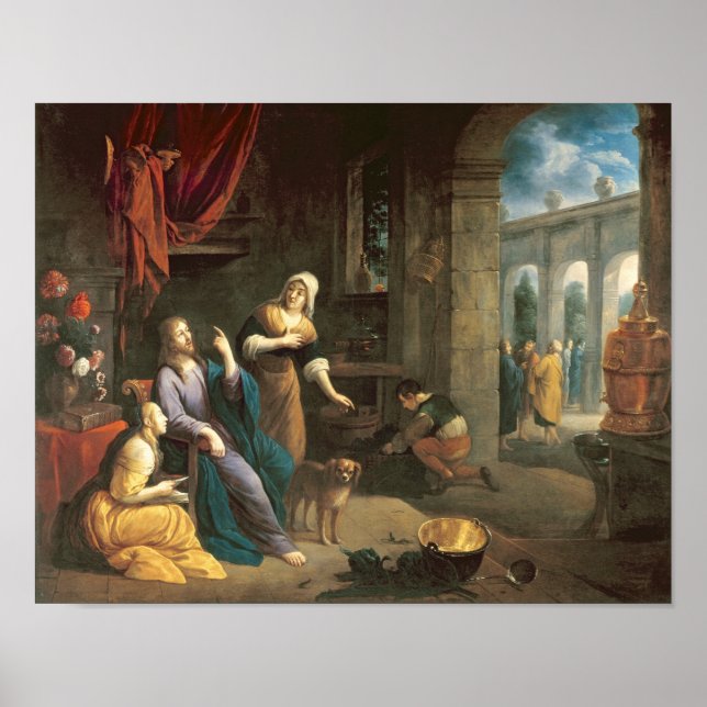 Jesus på Marthas och Marjas hem Poster (Framsidan)