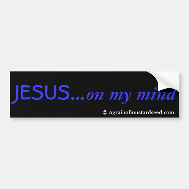 JESUS på mina tankar Agrainofmustardseed.com Bildekal (Framsidan)