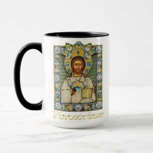 Jesus Pantokrator katolsk ortodox Icon Mugg