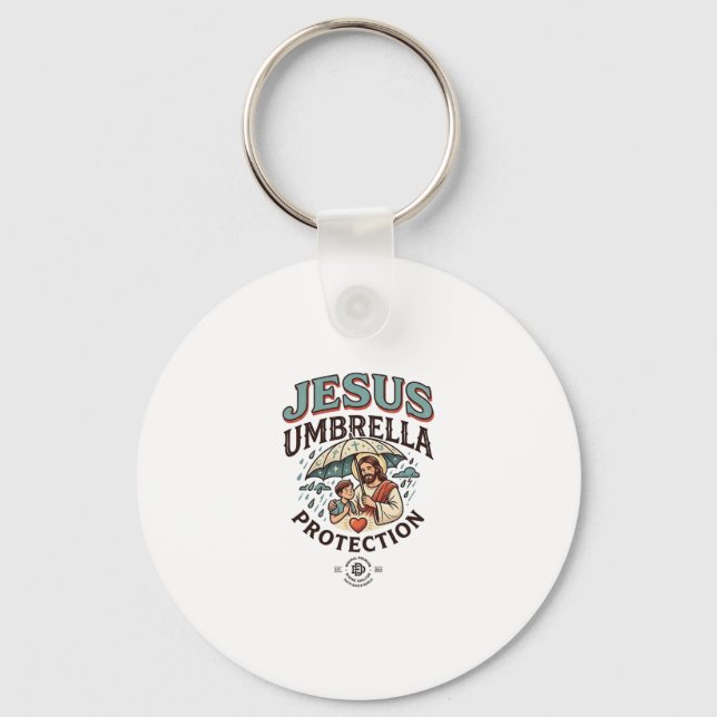 Jesus Paraply Skydd Jesus Paraply Skydd Nyckelring (Framsida)