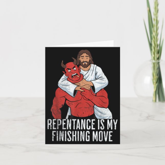 Jesus påsk BJJ brottning MMA fan ånger Kort (Framsida)