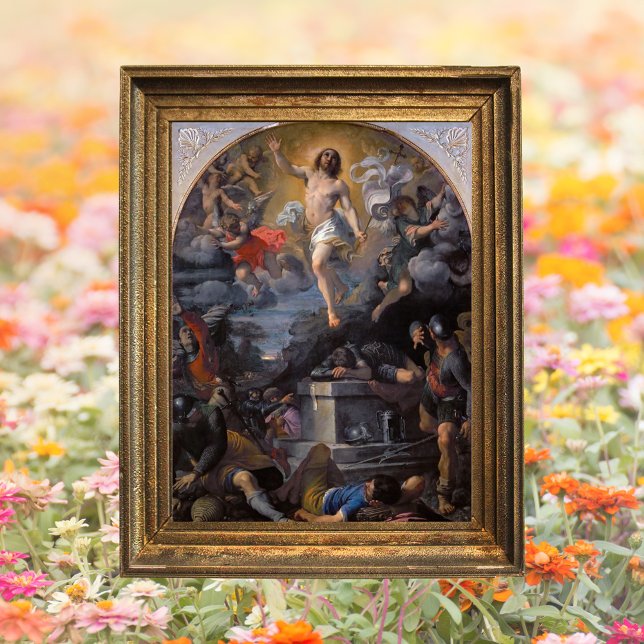 Jesus Påsk, den katolska konsthandlingen Poster (Baroque Religious Christian Catholic Art Painting Resurrection of Jesus Christ Easter Poster)