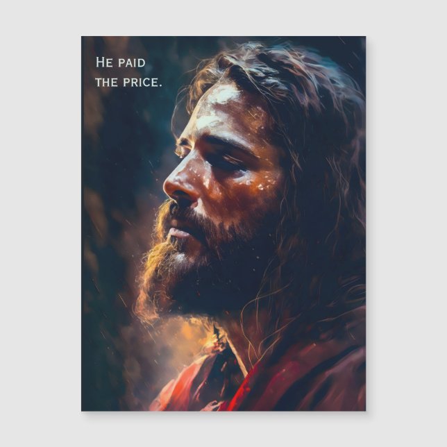 Jesus Påsk - han Betalade Prisa - inlösta Magnet (Framsida)