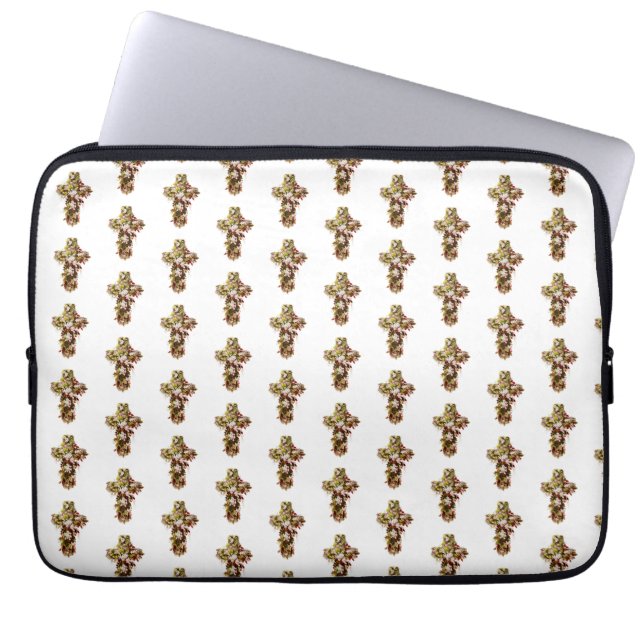 Jesus påsk söndag blommande kors  laptop fodral (Framsidan)
