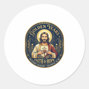 Jesus Pensionering Vintage T-Shirt Kristna Runt Klistermärke