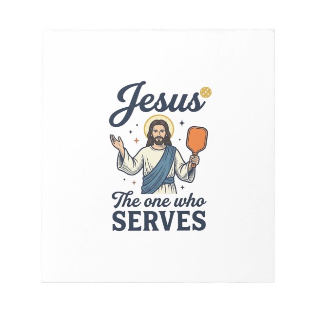 Jesus Pickleball Den Som Servar Shirt Anteckningsblock (Framsida)