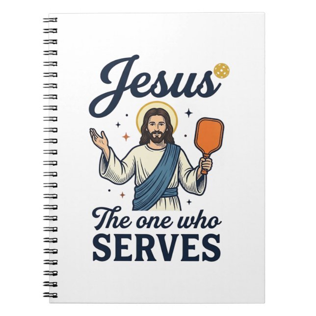 Jesus Pickleball Den Som Servar Shirt Anteckningsbok (Framsidan)