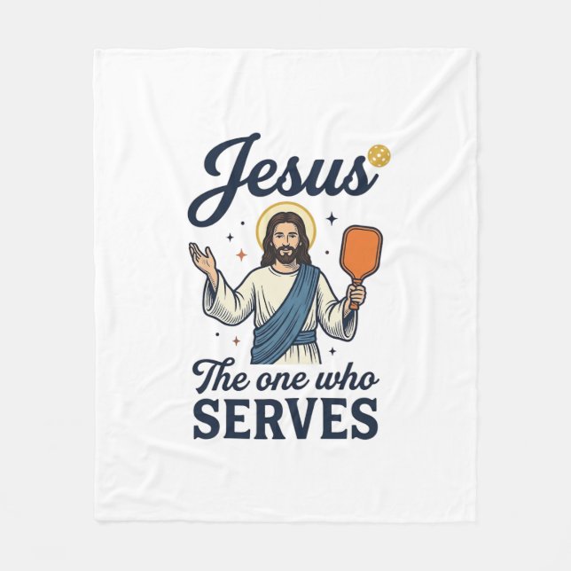 Jesus Pickleball Den Som Servar Shirt Fleecefilt (Framsidan)
