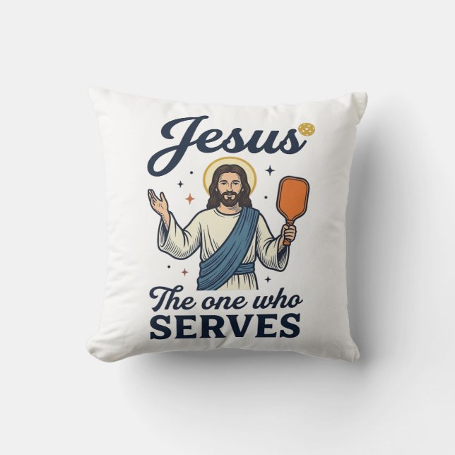 Jesus Pickleball Den Som Servar Shirt Kudde (Framsida)