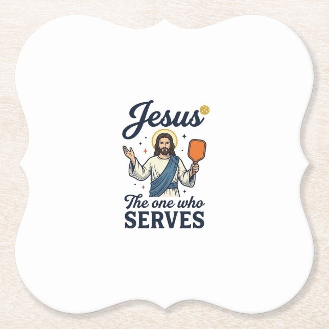 Jesus Pickleball Den Som Servar Shirt Underlägg Papper (Framsida)