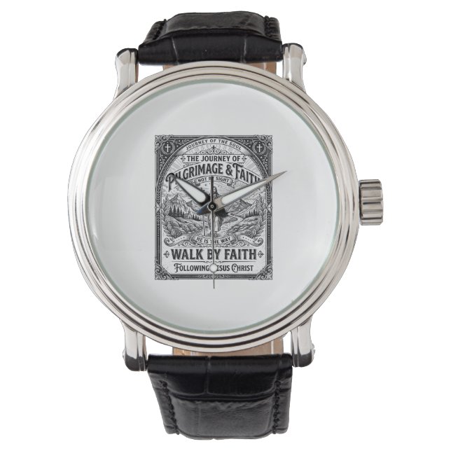 Jesus pilgrimsfärd Camino hel resa Armbandsur (Framsida)