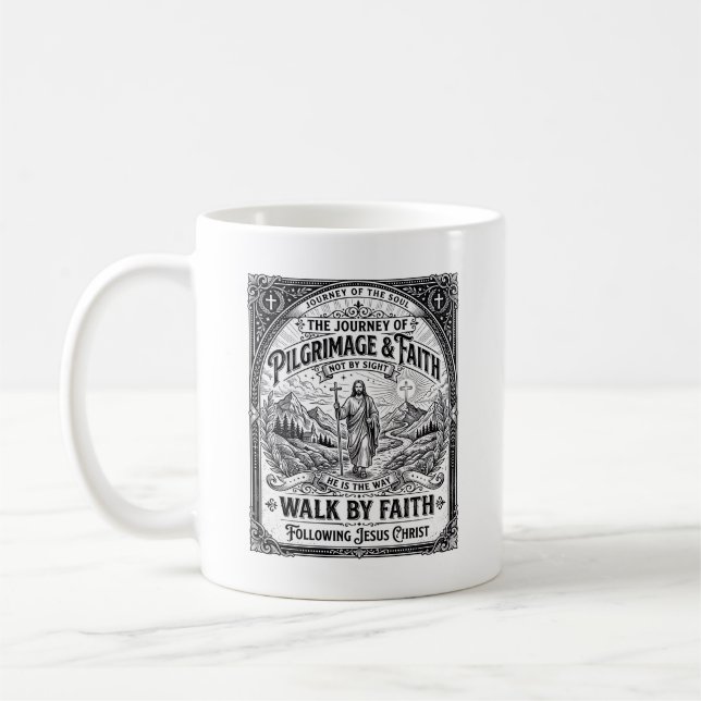 Jesus pilgrimsfärd Camino hel resa Kaffemugg (Vänster)