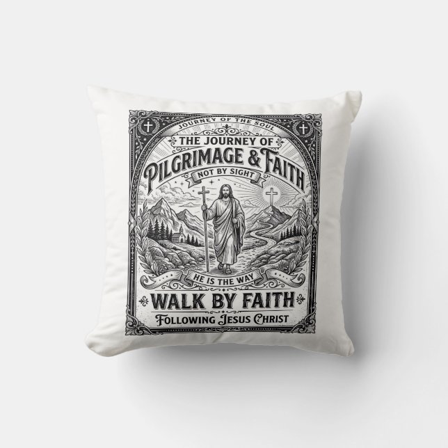 Jesus pilgrimsfärd Camino hel resa Kudde (Framsida)