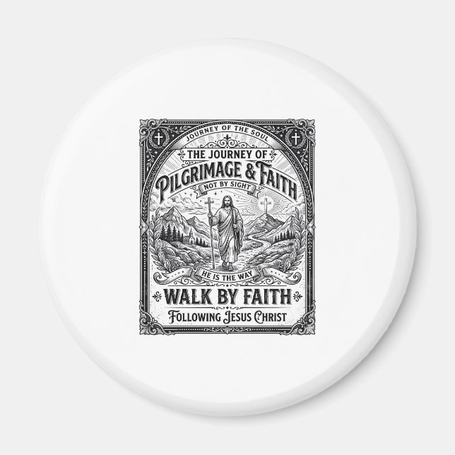 Jesus pilgrimsfärd Camino hel resa Magnet (Framsidan)