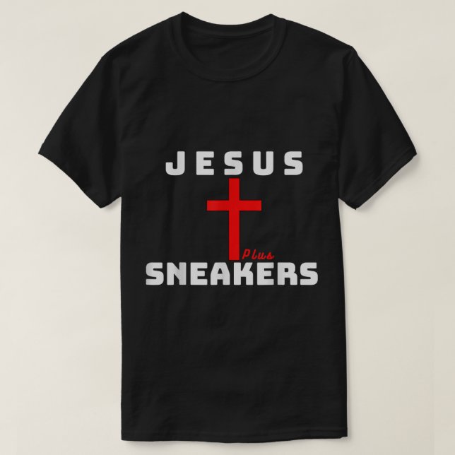 Jesus Plus Sneakers T Shirt (Design framsida)