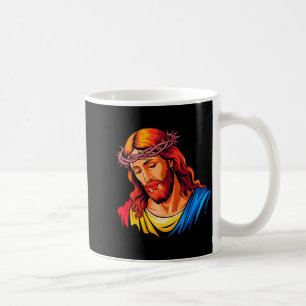 Jesus Porträtt Konst Kristen Religiös Kaffemugg