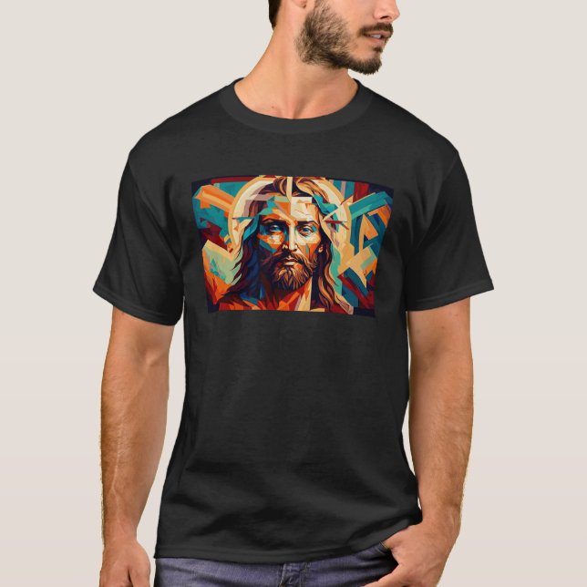 Jesus Porträtt Lord Christian Christianity Jesus T Shirt (Framsida)