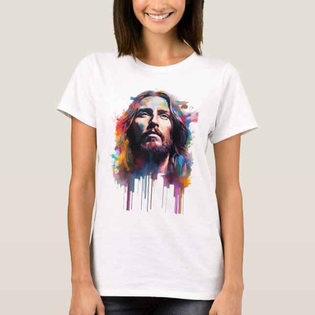 Jesus Porträtt T Shirt (Framsida)