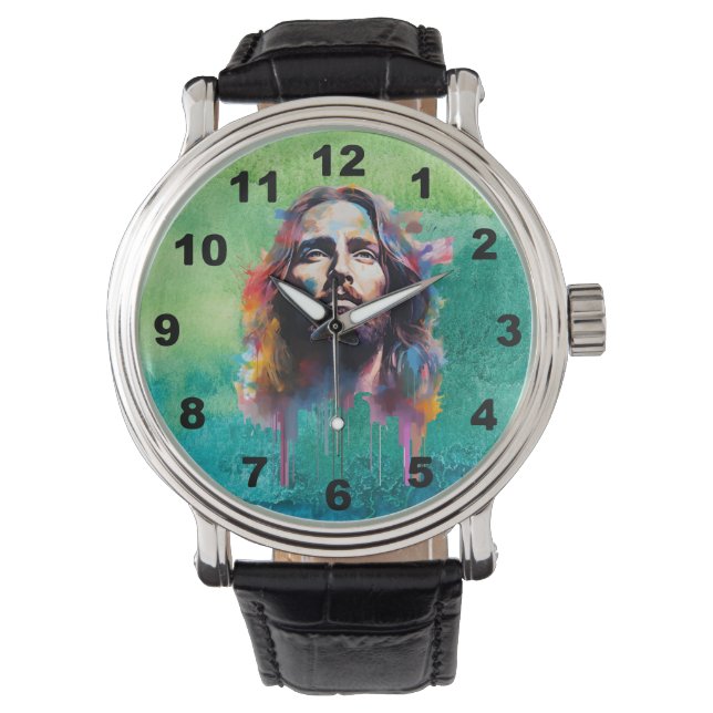 Jesus Porträtt Watch Armbandsur (Framsida)