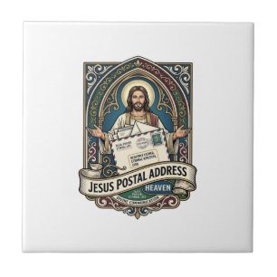 Jesus postadress himmel Jesus postadress himmel H Kakelplatta