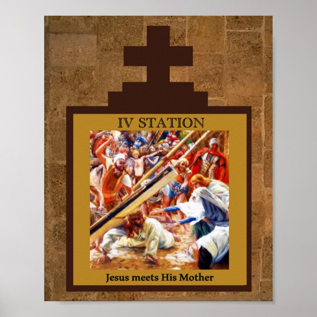 Jesus Poster sin Mor Station 4 (Framsidan)