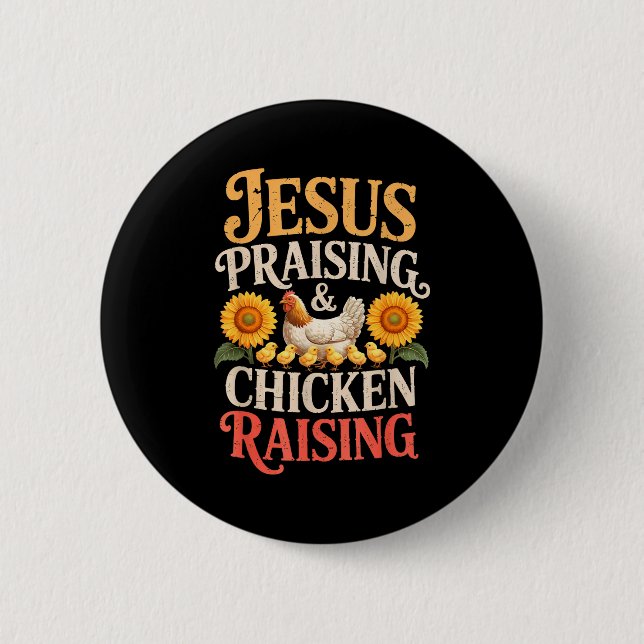 Jesus Praising &amp; Chicken Raising Funny Faith F Knapp (Framsida)