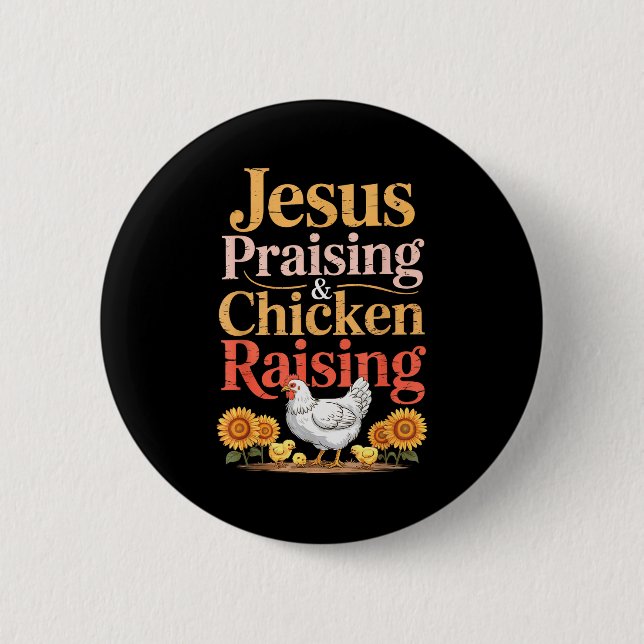 Jesus Praising &amp; Chicken Raising Funny Faith F Knapp (Framsida)